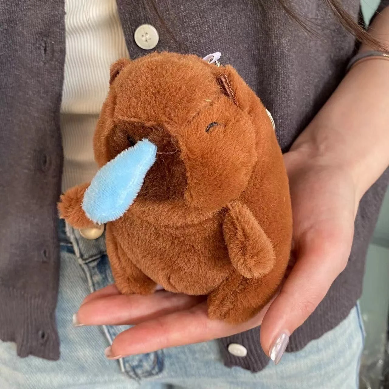 Snot Cartoon Capybara Pendant Plush Toy Doll Bag Hanging Ornaments Cute Kapila Keychain Doll Desktop Doll Ornaments Car Pendant