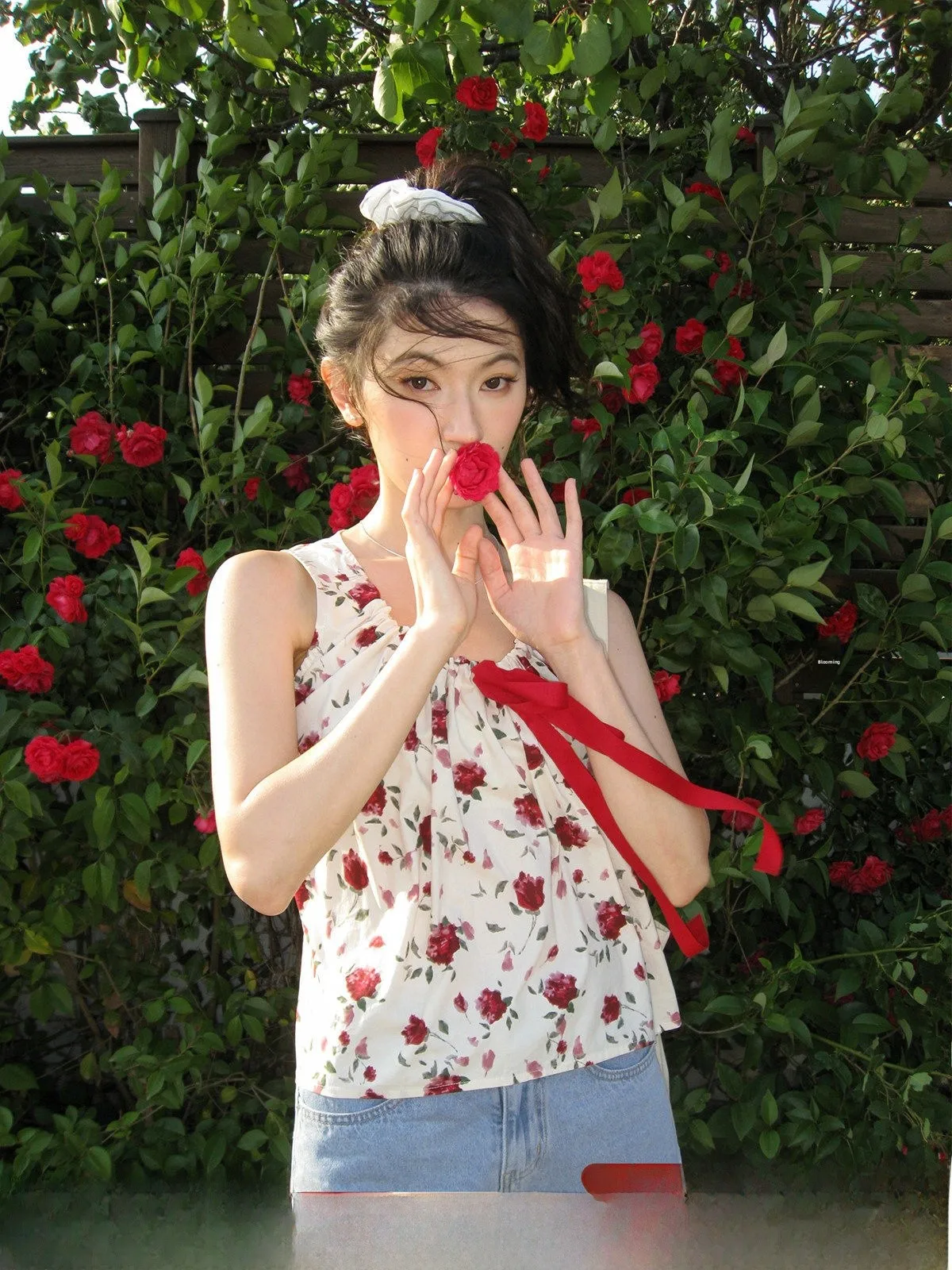 

Женский летний жилет с цветочным принтом и завязками на талии, свободный топ в клетку из смесовой ткани (полиэстер, спандекс, хлопок)