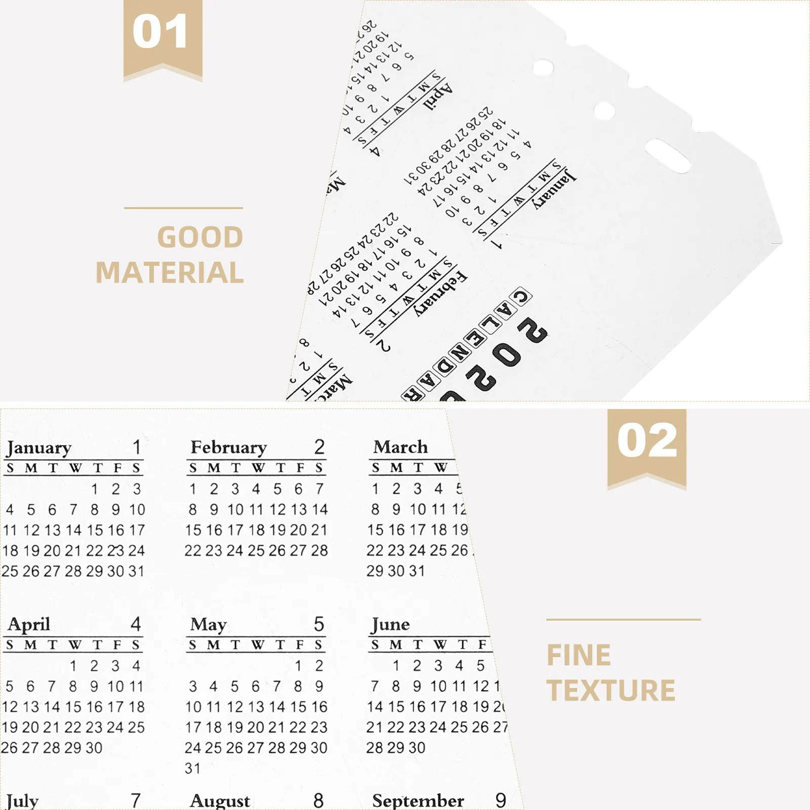12Pcs A5 Frosted PP Transparent Calendar Dividers 2026 Monthly Planner Refill Inserts for 6-Hole Binder Loose Leaf Notepad