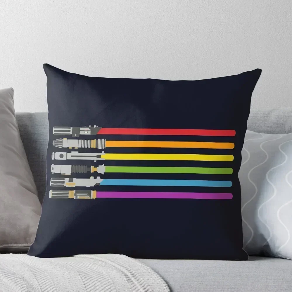 

Lightsaber Rainbow Throw Pillow Decorative Cushion Cover Pillow Covers Decorative christmas cushions covers pillow