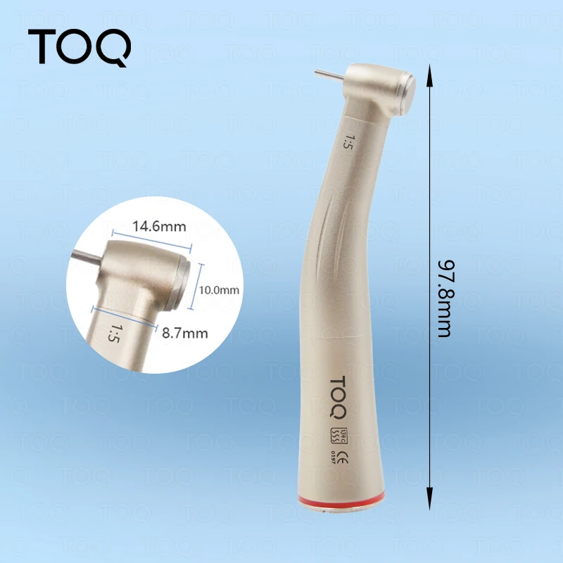 Dental Red Ring 1:5 Vergrößerndes Kontrawinkelstück mit interner Wasserzufuhr, Niedriggeschwindigkeits-Handstück mit Glasfaser, E-Typ Zahnmedizinische Instrumente – Detail 5