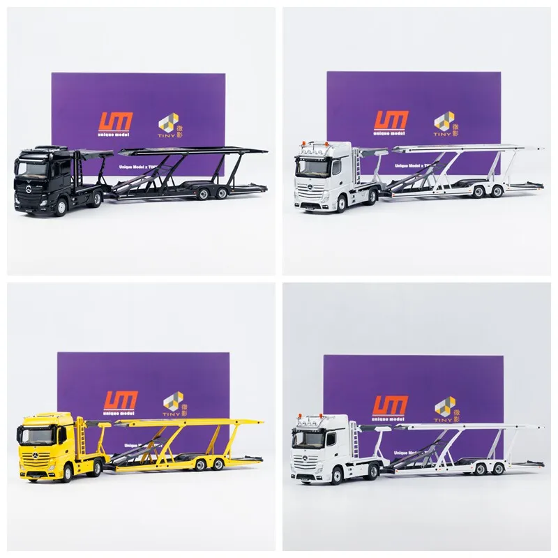 Diecast Tiny 1:64 Scale Benz Actros Double-decker Trailer Alloy Car Model
