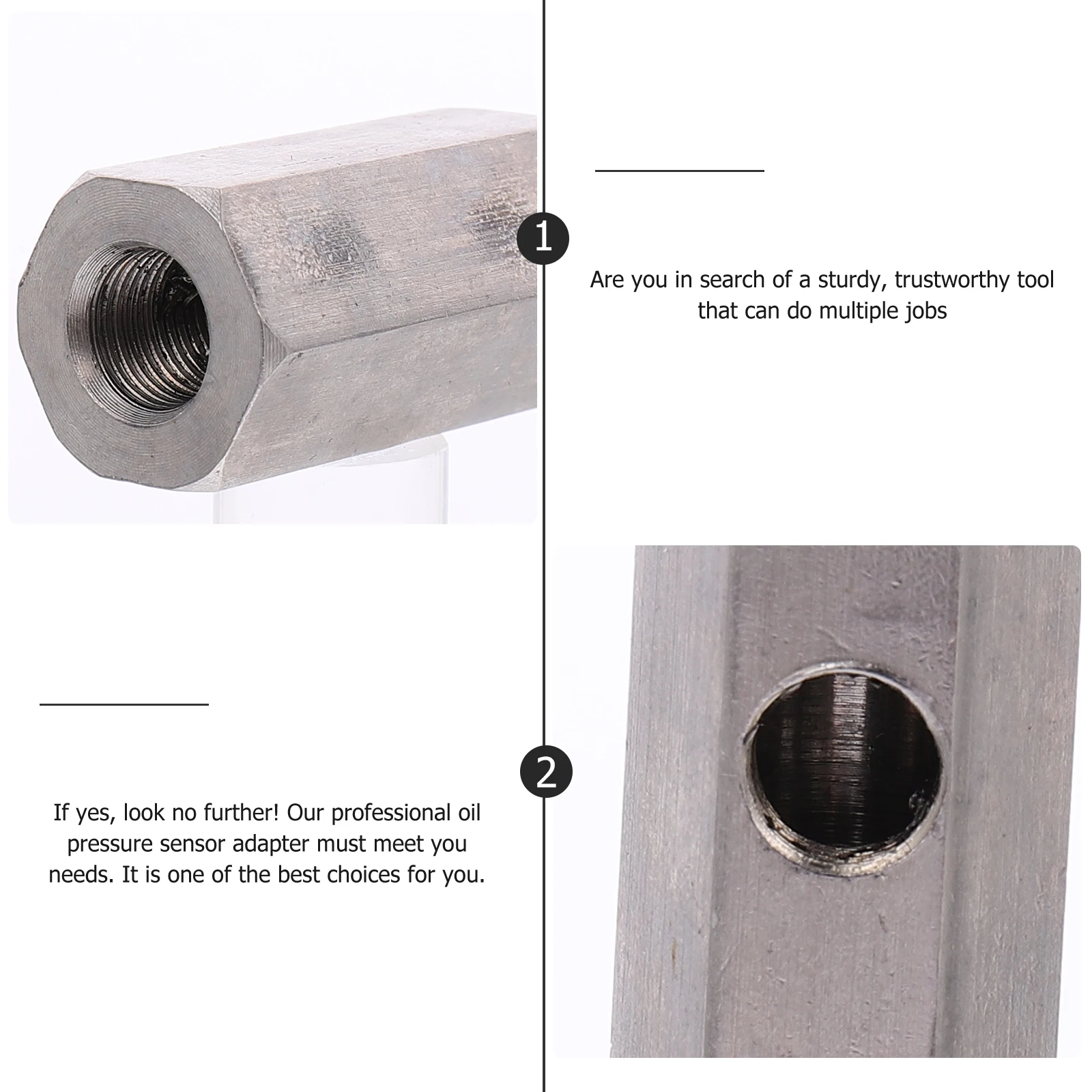 

2Pcs Car Oil Pressure Sensor Adapters Stainless Steel Professional Corrosion Resistant Engine Oil Pressure Sending Unit