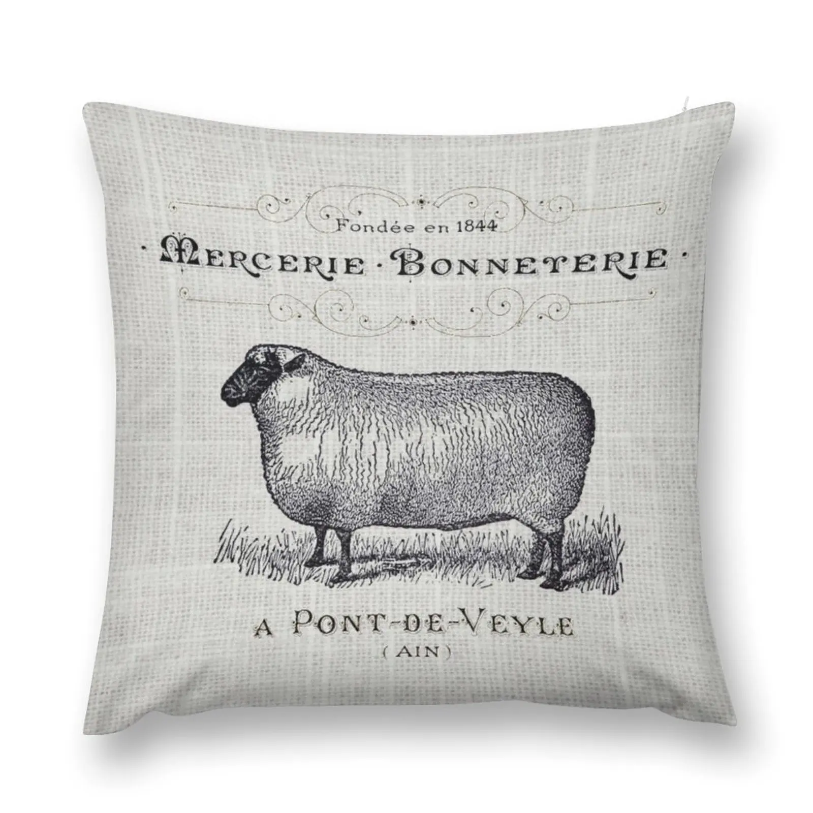 

dark academia burlap french country farmhouse chic vintage sheep Throw Pillow anime girl Cushions For Children pillow