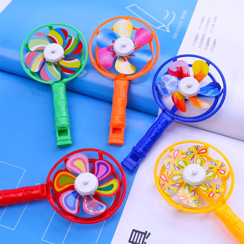 

5PCS Creative Colorful Whistle Small Pinwheel Toys Classic Plastic Whistle Pinwheel Children Birthday Party Gifts For Girls