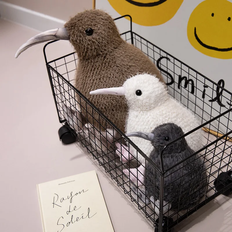 Bruine Kiwi Bird Doll knuffel gevuld wild dier Plushie Peluche zoals echt 3-kleuren verjaardagscadeau
