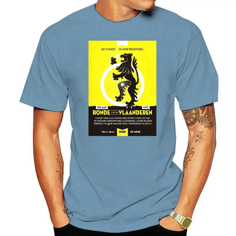 Men tshirt TOUR of FLANDERS  Vintage Bike Racing Advertising Print Unisex T Shirt women T-Shirt tees top