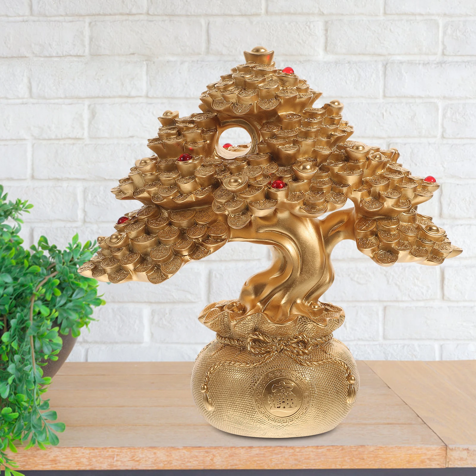 

Resin Money Tree Decoration Crystal Office Home Bonsai Classic Chinese Style Desk Cabinet Creative Base Wealth Prosperity Lucky