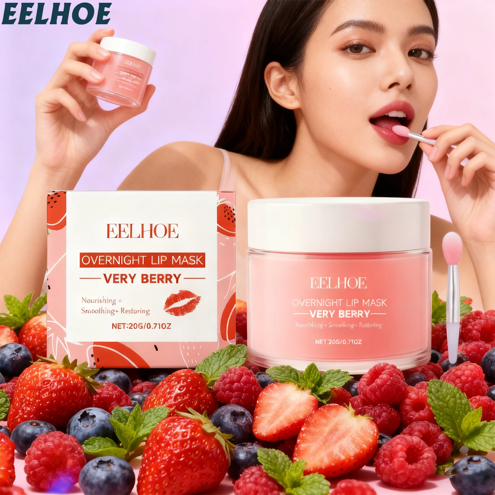 Berry Moisturizing Sleep Lip Mask Deep Nourishing Removing Dead Skin Reduce Lip Lines Prevent Cracking Gentle Hydrating Lip Mask