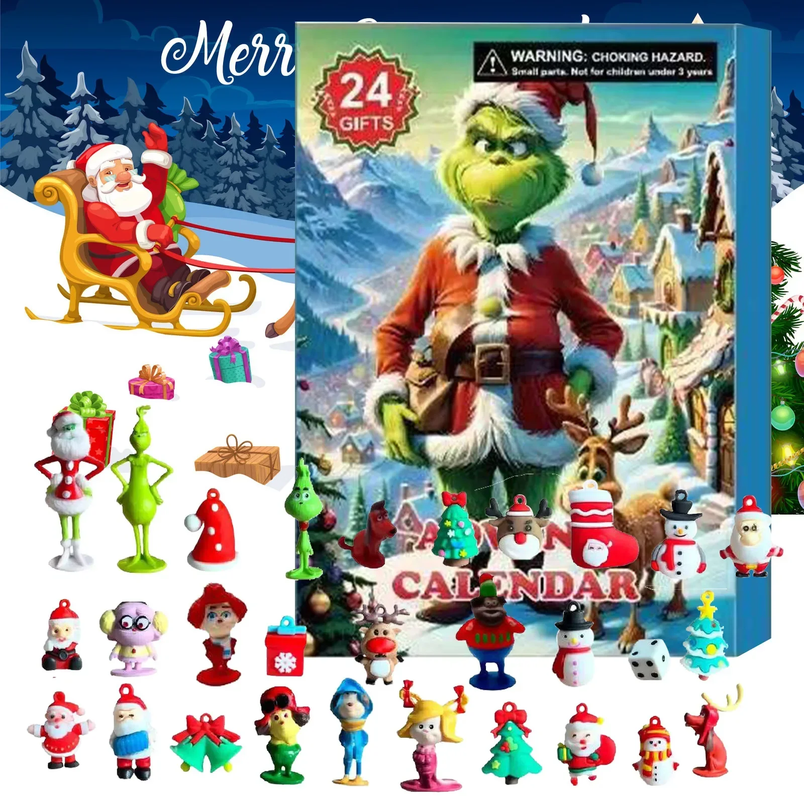 Merry Christmas Halloween Doll Advent Calendar Contains Gifts, Halloween Horror Figures Advent Calendar, Halloween Countdown