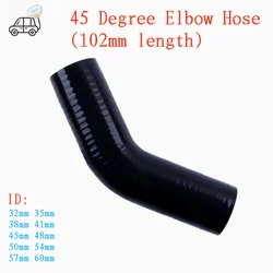 3PLY 102mm Length Black 45 Degree Elbow ID 32mm 35mm 38mm 41mm 45mm 48 50 54 57 60mm Universal Silicone Coolant Intercooler Hose