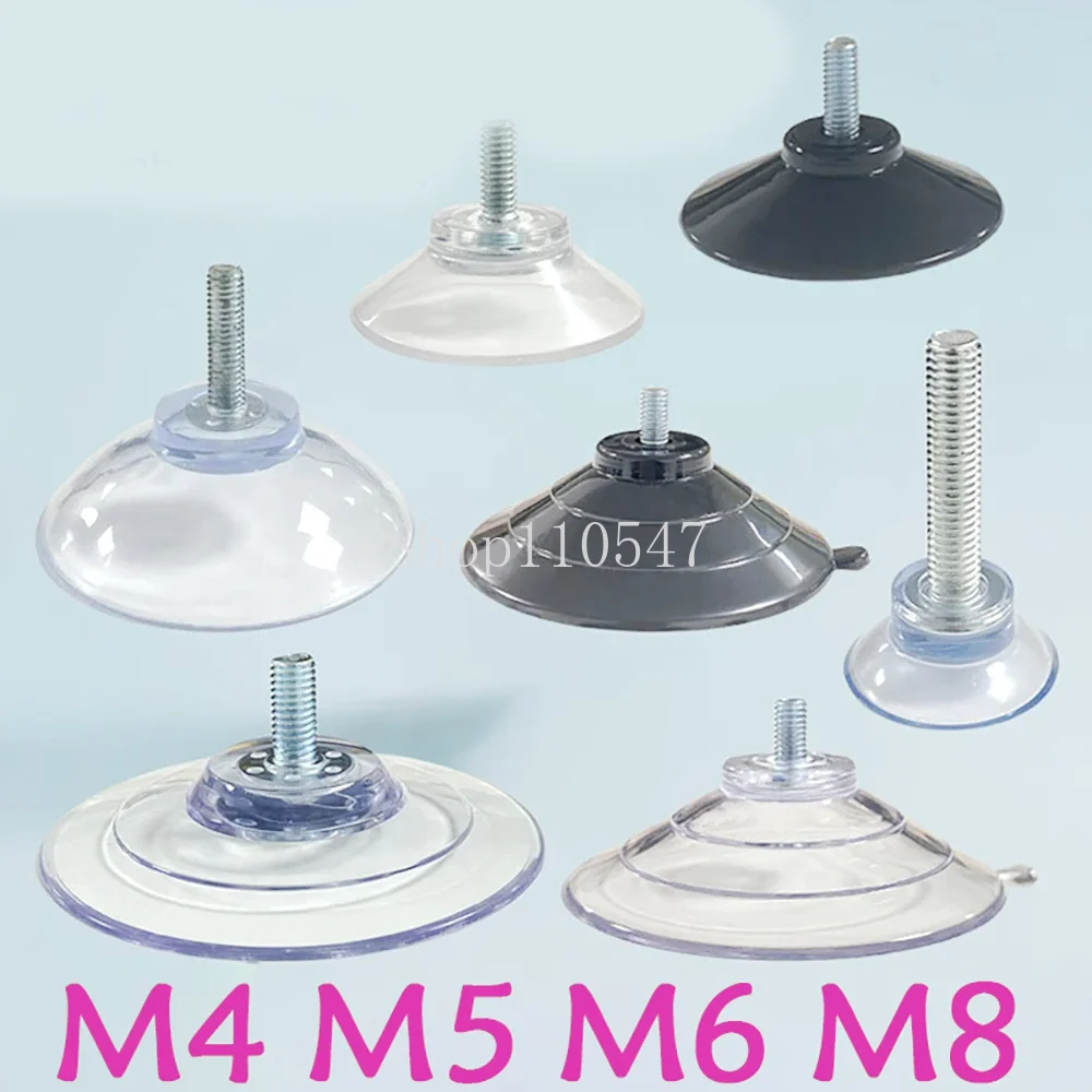 M4 M5 M6 M8 Transparent Suckers With Screw PVC Plastic Sucker Pad Holder Turn Nut Glass Table Tops Storage Tool Hooks 4p-100Pcs