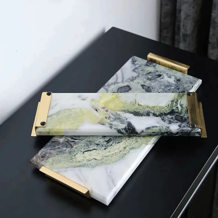 Modern light luxury life art cold jadeite storage tray living room entrance bathroom ornament