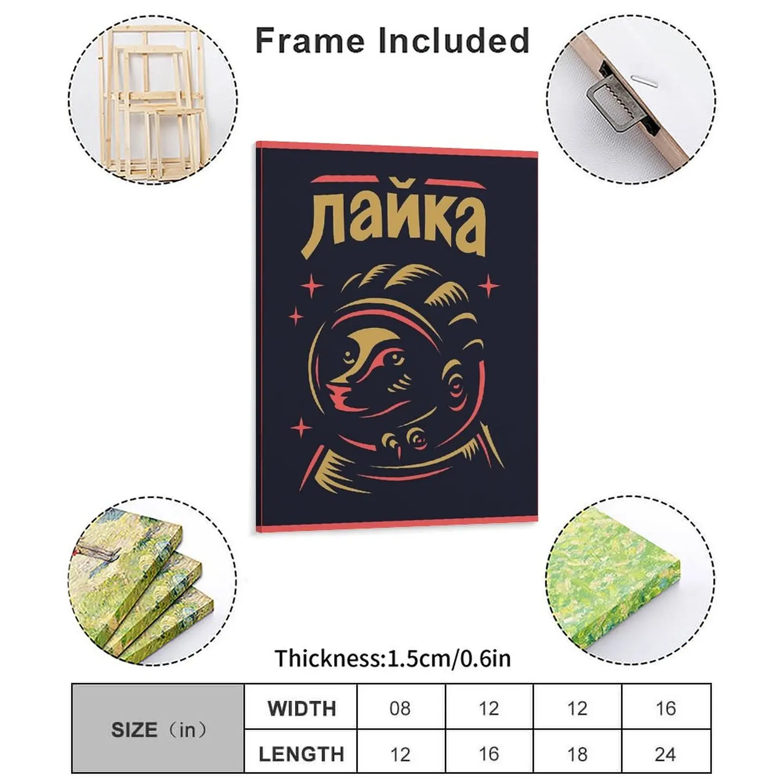 Gagarin Space Art — Laika Canvas Paintings Club Party Wall Printing Plaques Tin sign Posters
