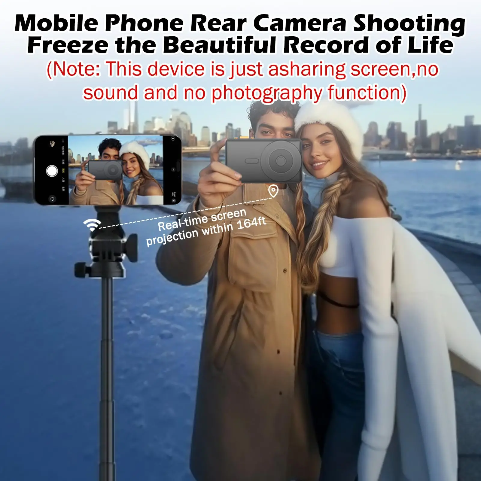 Magnetic Cell Phone Vlog Self Timer Monitor Screen Using Rear Camera Monitor For Live Streaming Creating Content