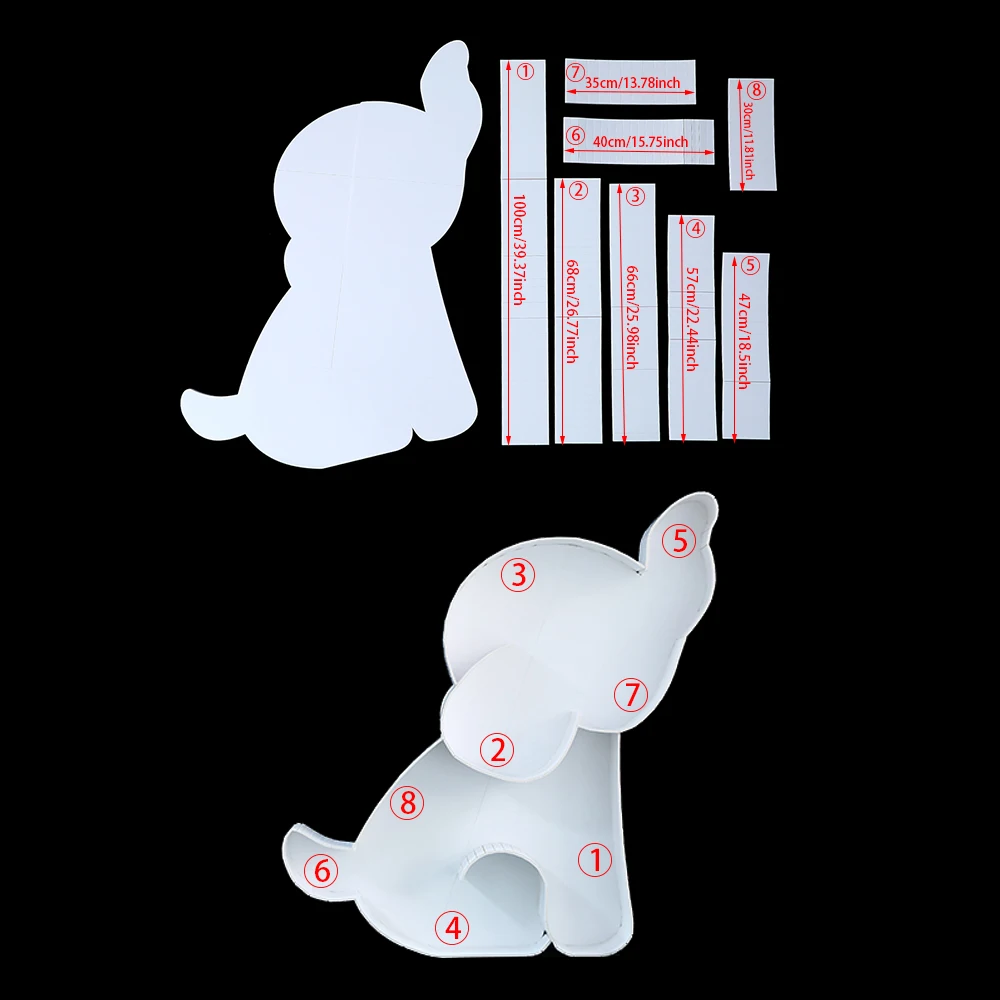 110cm KT Board Cute Elephant Mosaic Balloon Frame Baby Shower Party Decoration DIY Balloon Filling Box Birthday Weeding Backdrop