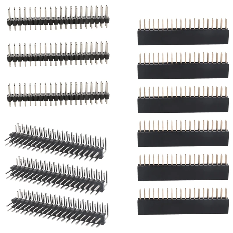 12PCS 40 Pin GPIO Header Kit 20X2 Pins Right Angle GPIO Header Socket for Zero/4B/3B+/3B/3A+-DTA9