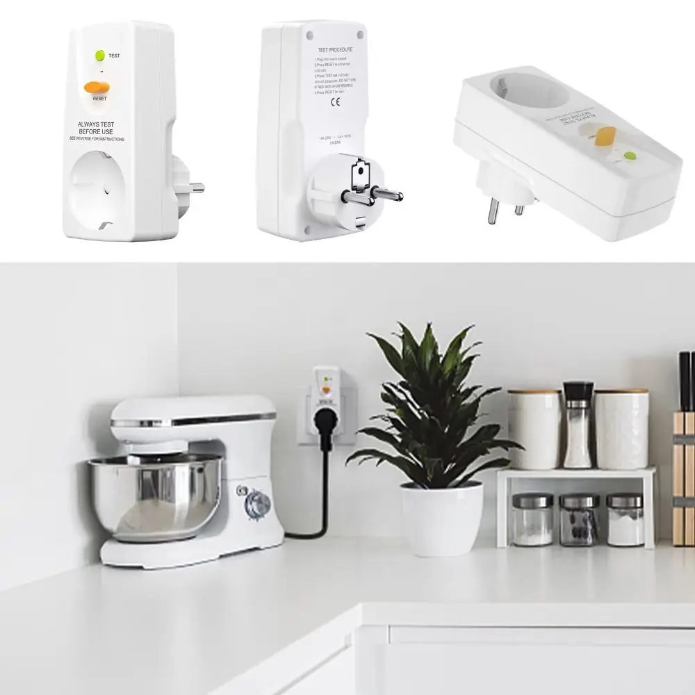 10mA Circuit Breaker Plug 16Amp EU Plug Personal Protection Plug Cutout Switch RCD Socket Leakage Protection Plug Home Use