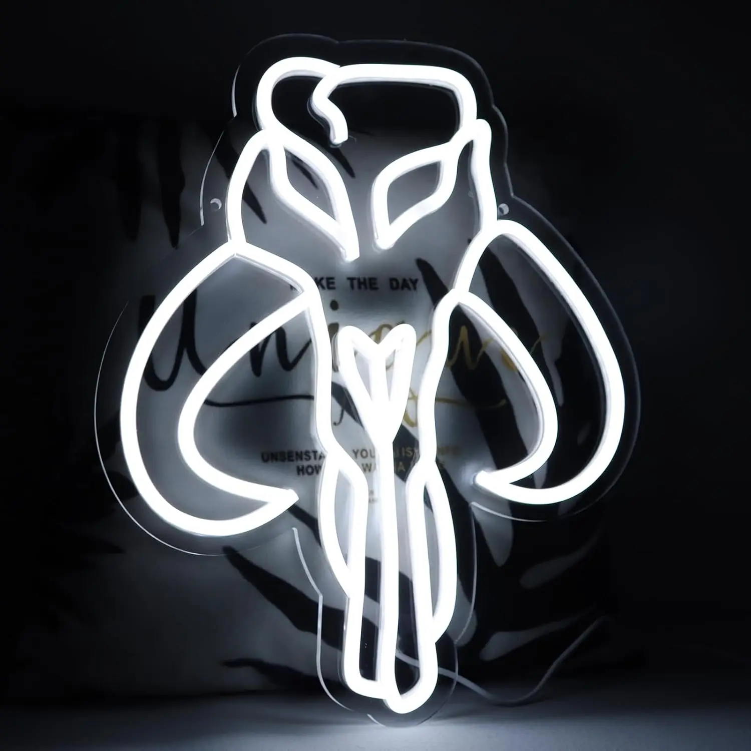 الأبيض الثور الجمجمة النيون USB عكس الضوء مصباح ليد لغرفة النوم لعبة غرفة بار ديكور المنزل شخصية هدية ضوء الليل #5