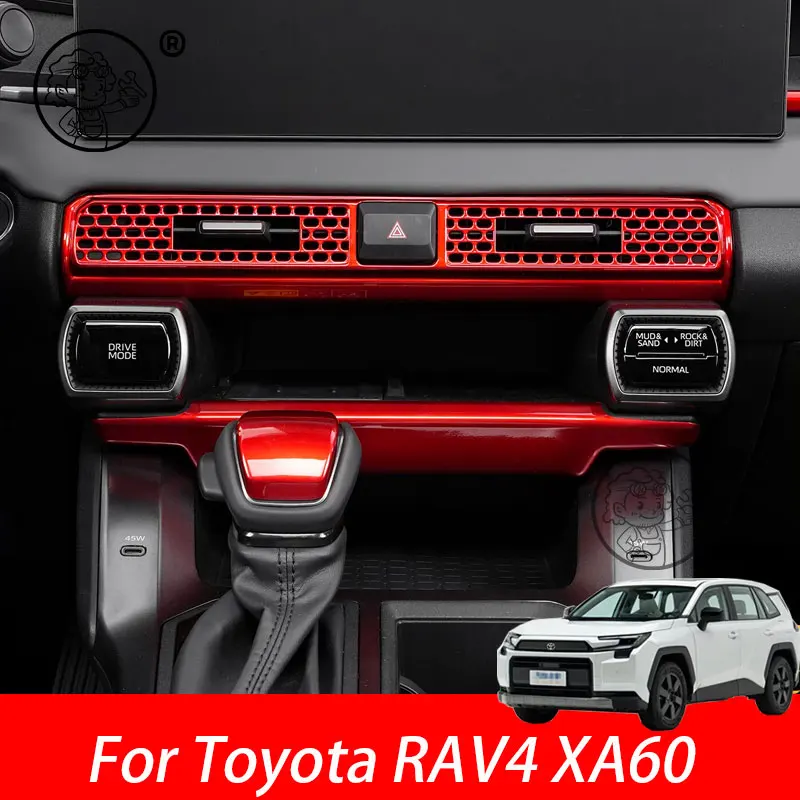 

For Toyota RAV4 XA60 6TH 2026 2027Center Air Vent Gear Shift Knob ABS Red Decorative Trim Cover Car Interior Styling Accessories