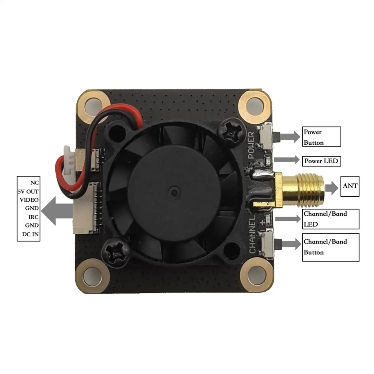 Promotion VTX-F8 3.3G 4500mW VTX 64CH(3060-3500MHz)FPV Wireless Long-Distance Image Transmission Transmitter, Tower Installation