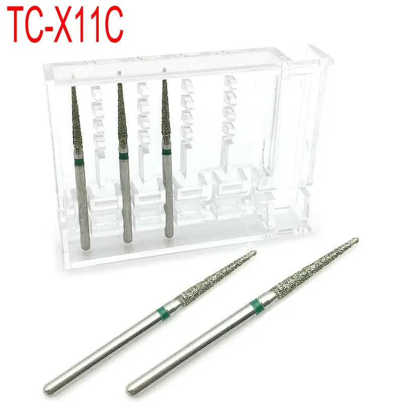 5 sztuk/paczka dentystyczne wiertła diamentowe zestaw szybka prostnica polerowanie wygładzanie diamentowe Burs kit materiały stomatologiczne TC-X11C