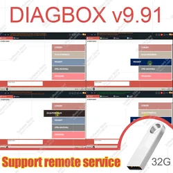 Diagbox V9.91 Software Car repair diagnosis tool Multi-language Fully working For Peu-geot For Cit-roen Diagnostic Vm Version