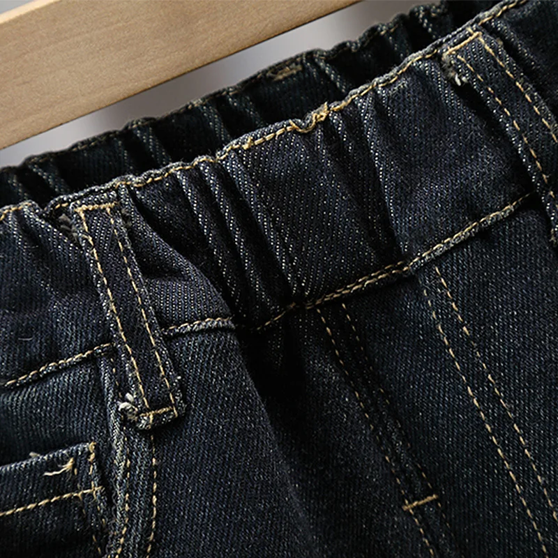 جينز للأولاد مبطن بالصوف، سراويل أطفال للخريف والشتاء، 2025 سراويل صوف متكاملة سميكة جديدة للأولاد، سراويل أطفال غير رسمية