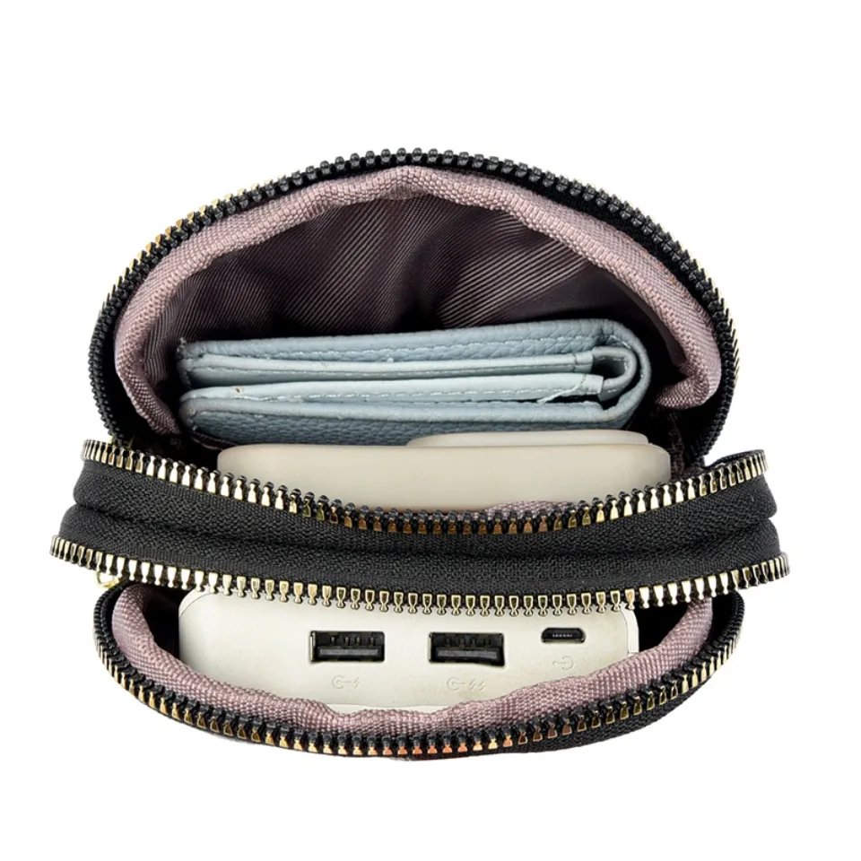 Genuine Brand Soft Leather Crossbody Shoulder Bags for Women Luxury Handbags Women Bags Designer Wallet Phone Bag Two Layers Sac