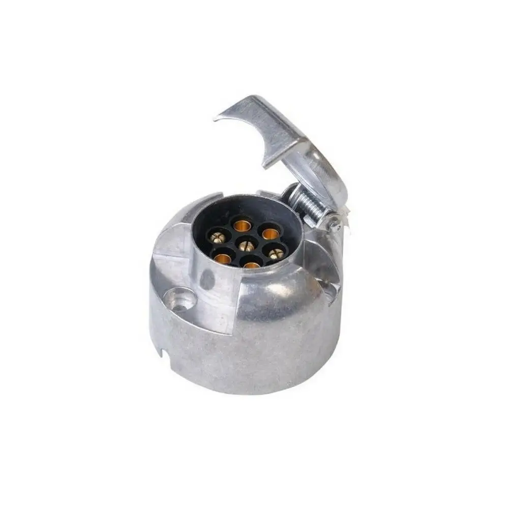 1 Set Car Trailer Plug Socket 7-pin Metal Set Car Trailer Coupling Socket Car Accessories