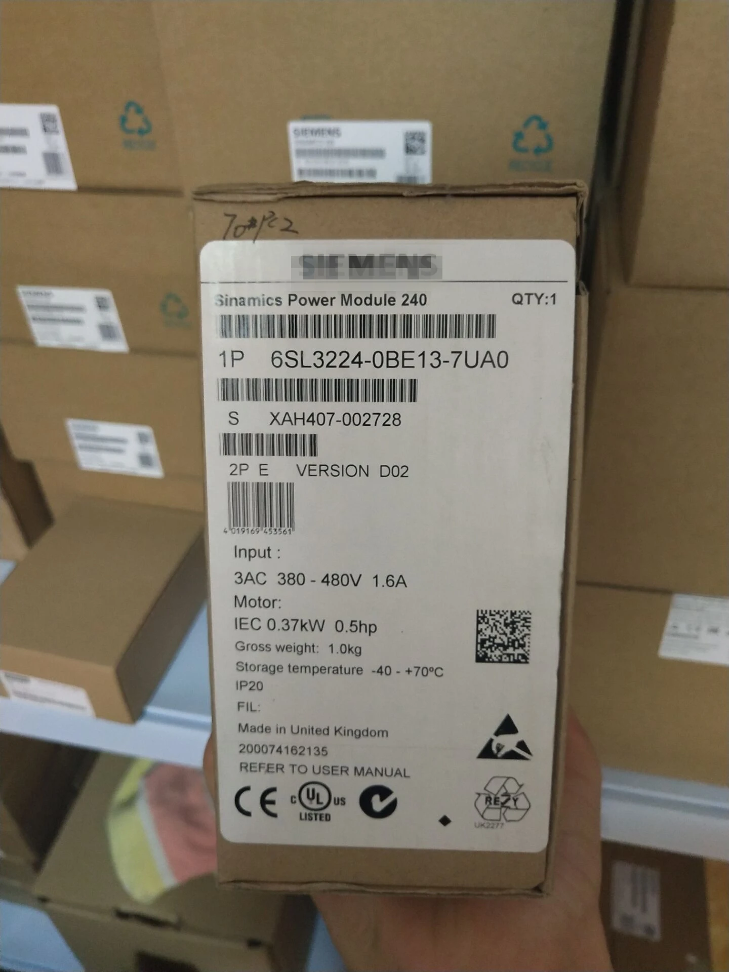 

1PCS 6SL3224-0BE13-7UA0 NEW 100% Quality Assurance