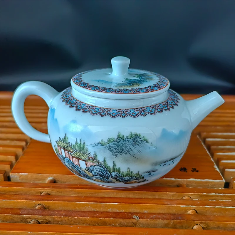 Jingdezhen Porcelain Travel Infuser Tea Pot, Strainer Accessories, Samovar for Jasmine, Oolong Flower, Te Guan Yin Tea