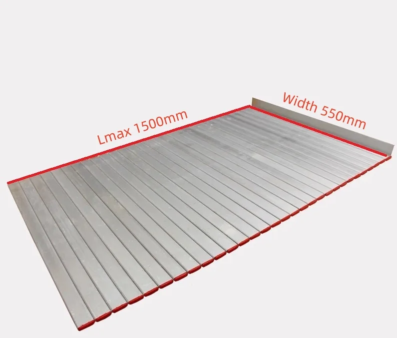 Aluminum rolling curtain for machine tools, width 550 mm x Length 1500 mm
