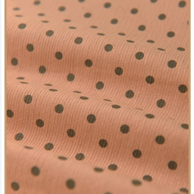 Corduroy Fabric for Retro Overcoat Trousers, Round Dot Polyester Cotton Corduroy, Upper Clothes, Garment Dress, CR-974