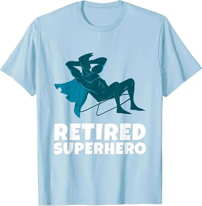 Lustiges T-Shirt für pensionierte Superhelden mit Legenden-Inschrift, Y2K-Stil, Persönliches Ruhestandsgeschenk für Opa, Modisches Herren-Oberteil – Detail 13