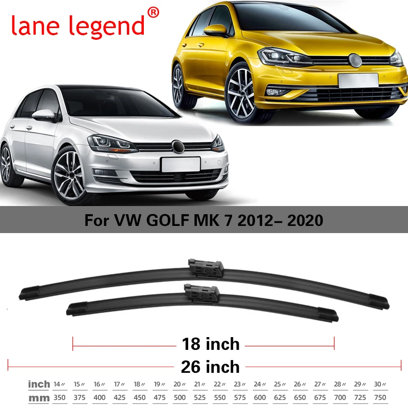 LHD Wiper Front Rear Wiper Blades Set For VW Golf MK 7 2012-2020 2019 2018 2017 2016 2015 Windshield Windscreen 26\