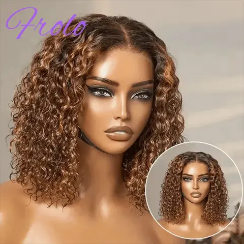 4/27 Highlight Human Hair Wig Bob Wig Human Hair 210 Density Wear and Go Glueless Wig Pre Plucked For Women Brazilian Hair
