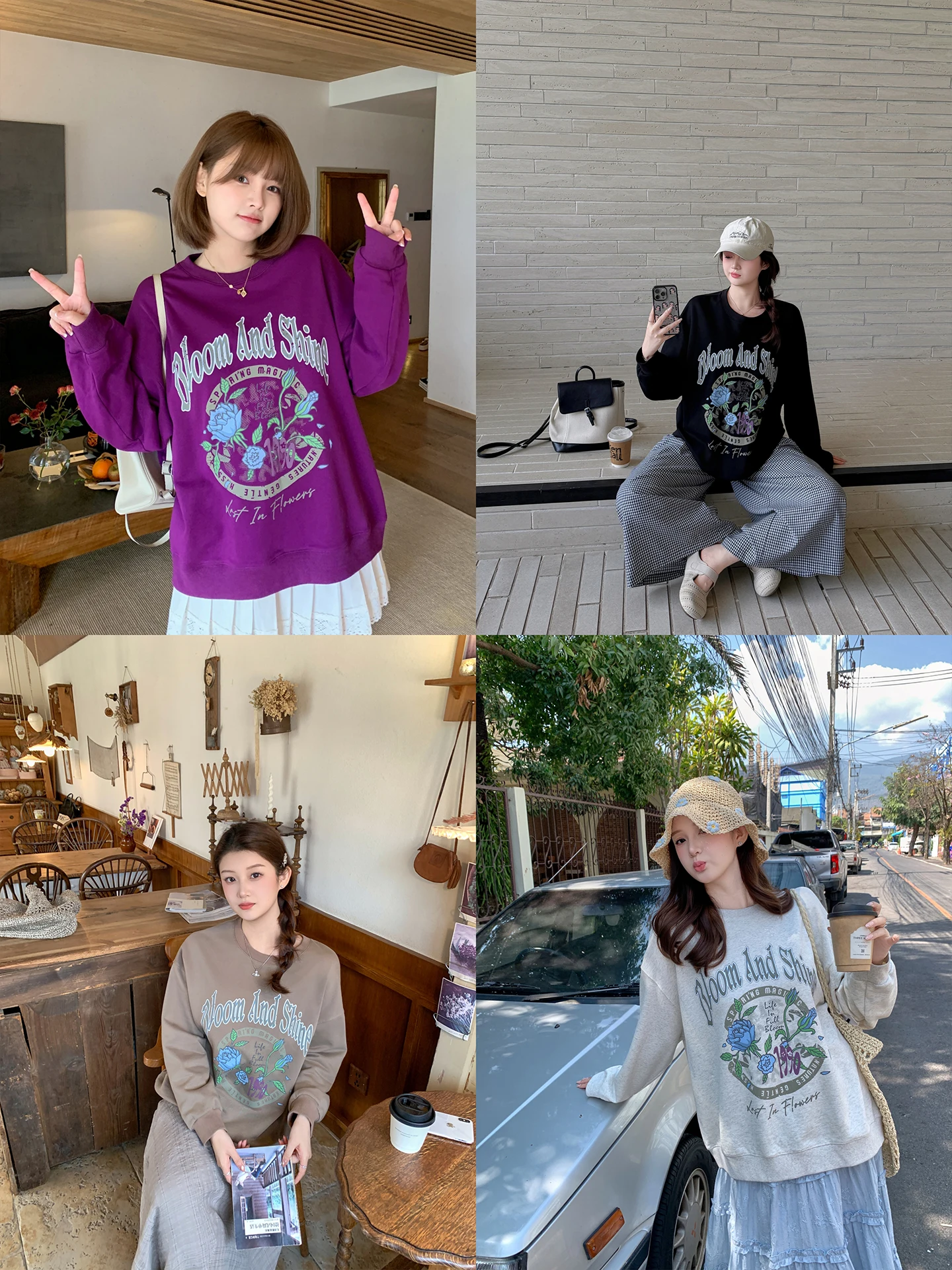 

Женская толстовка Maixi большого размера с круглым вырезом и принтом, винтажный художественный стиль, новинка, весенняя коллекция, хлопок, длинный рукав, повседневная одежда