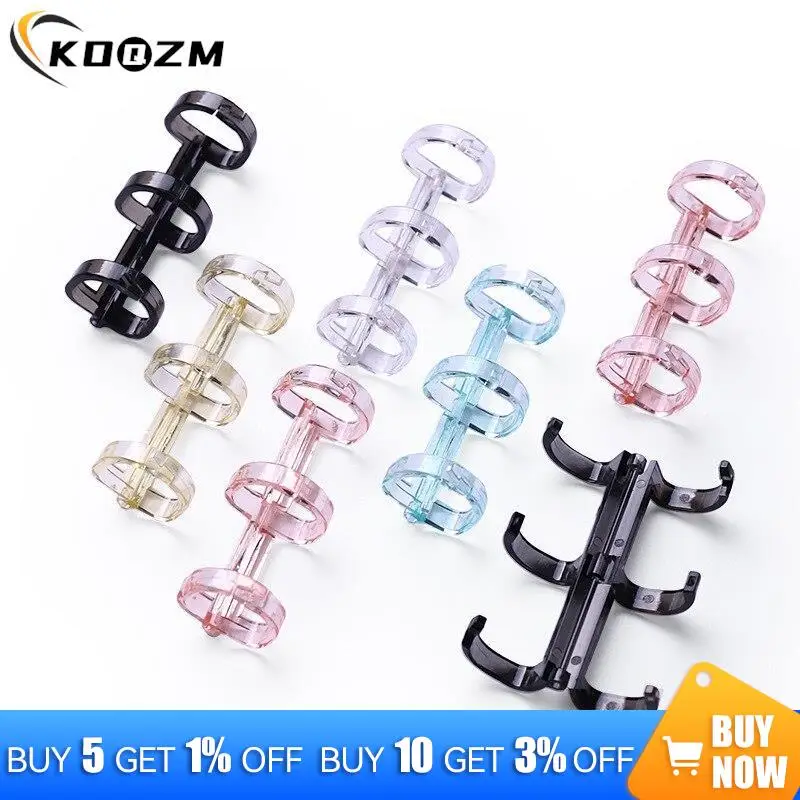 2Pcs Mini Loose Leaf Binder Clips 3 Rings Binding Ring Plastic Binder For Handmade Diary Book Scrapbook Note Book