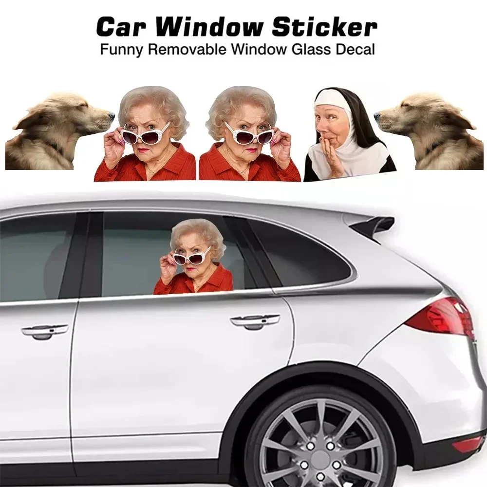 Queen Elizabeth Car Window Sticker Auto Stickers Waterproof Funny Automobile Window Decal Decoration Multiple Styles Hot 2024