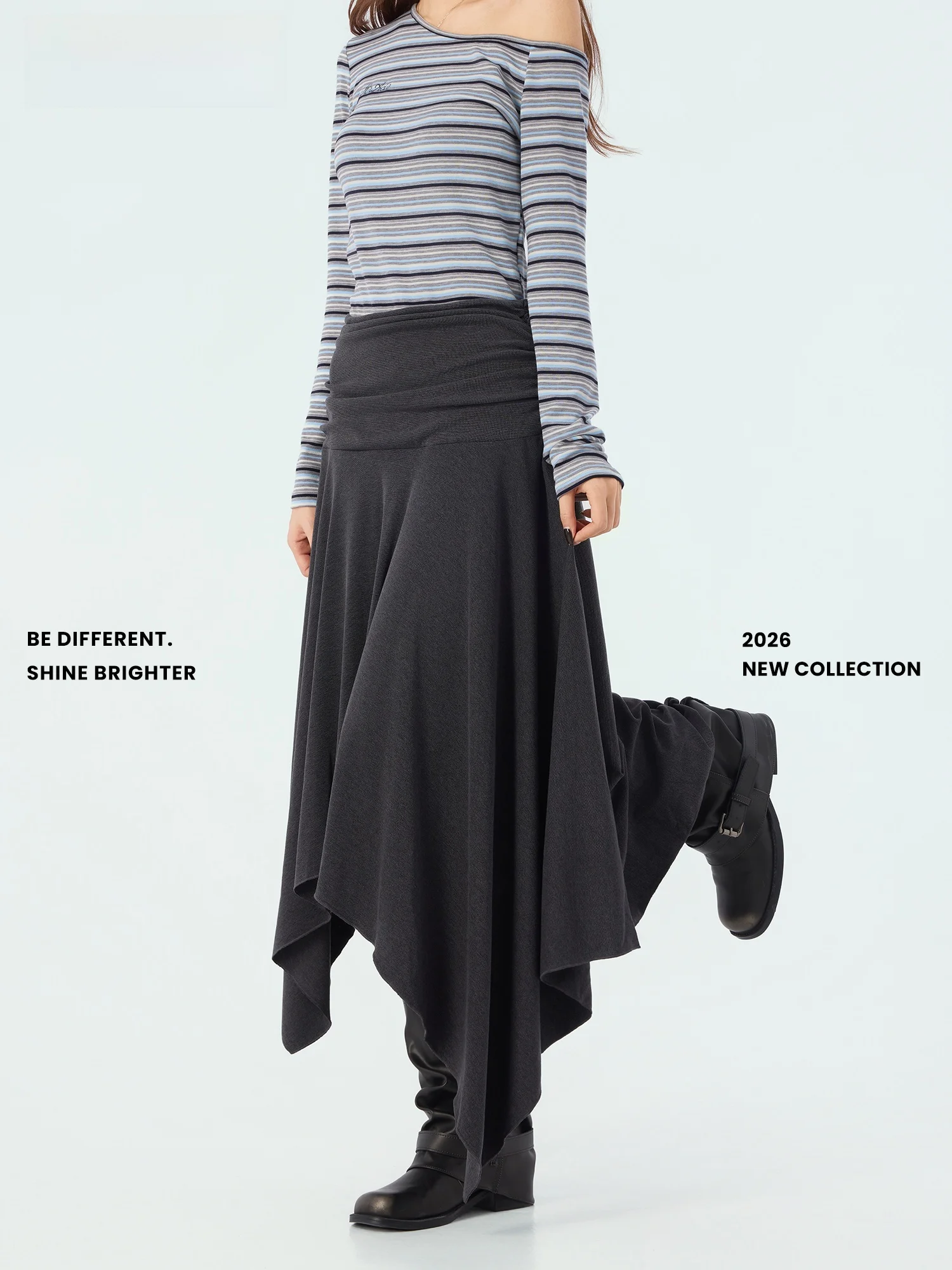 

Новая весенняя юбка Didimax из асимметричного трикотажа для женщин, плиссированная юбка, повседневная, с высокой талией, из полиэфирного волокна, свободного кроя