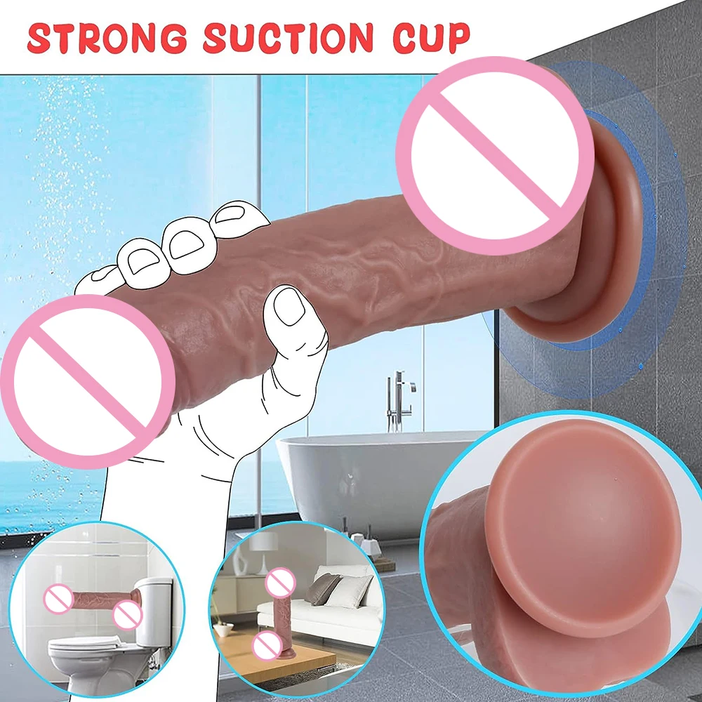 Realistic Soft Dildo for Men And Women G-spot Anal Plug Masturbator Thick Penis Adult Sex Toy for Stimulation 18+ 6