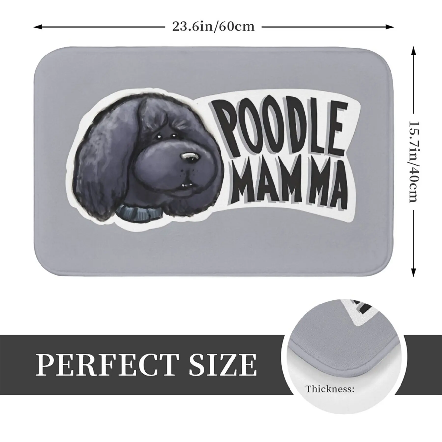 Funny Poodle Mom Dog Lover Entrance Mat Bathroom Rug Doormat Pet Owner Gift for Dog Mom Home Decor