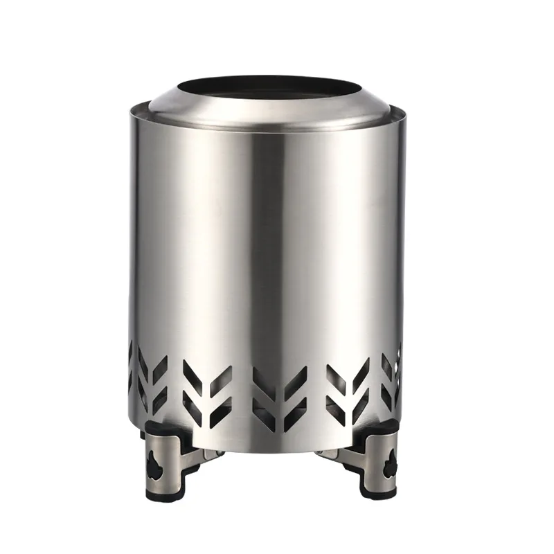 13Cm Outdoor Camping Smokeless Wood Stove Stainless Steel  Portable Bonfire Patio Heating