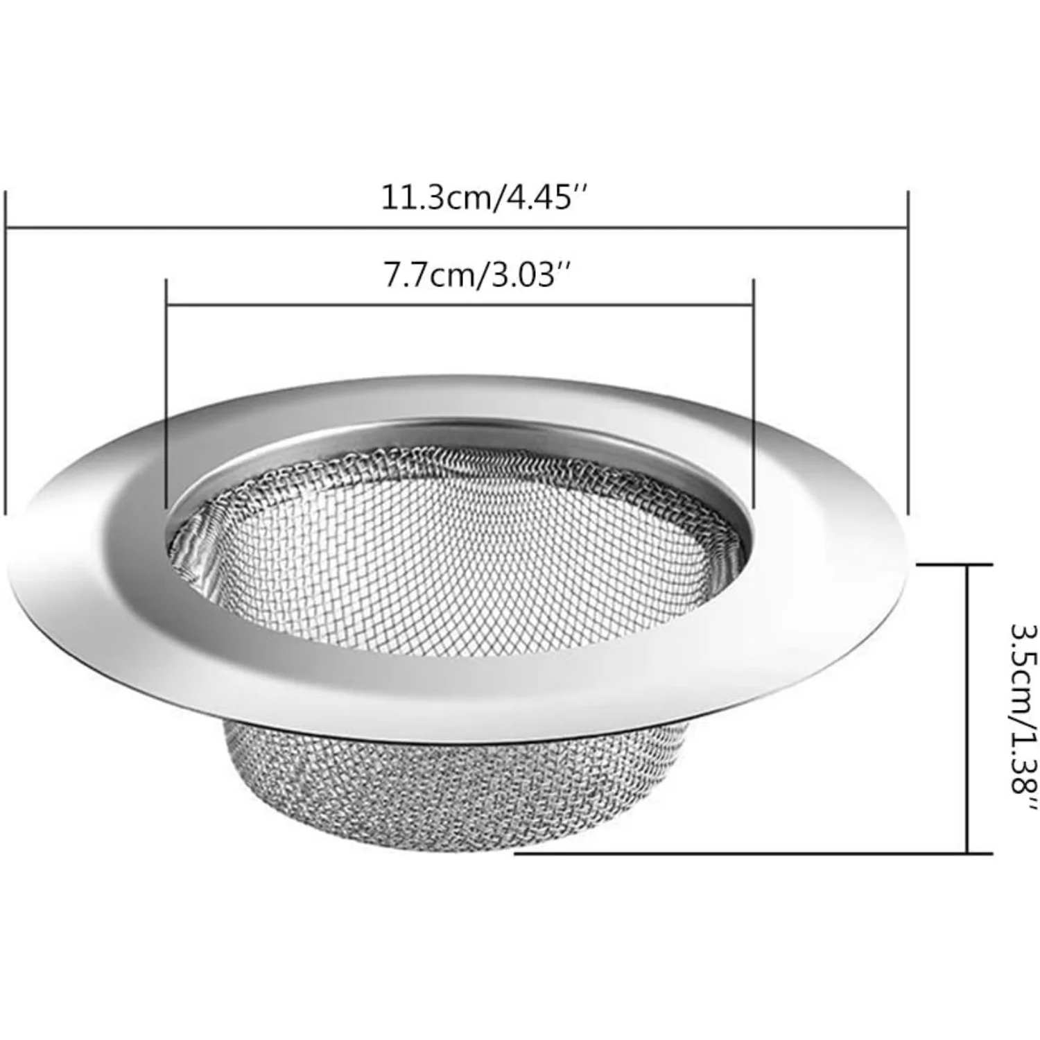 Gootsteenzeef Afvoer Haarvanger Badstopper Plug Rioolfilter met deksel 410 roestvrij staal