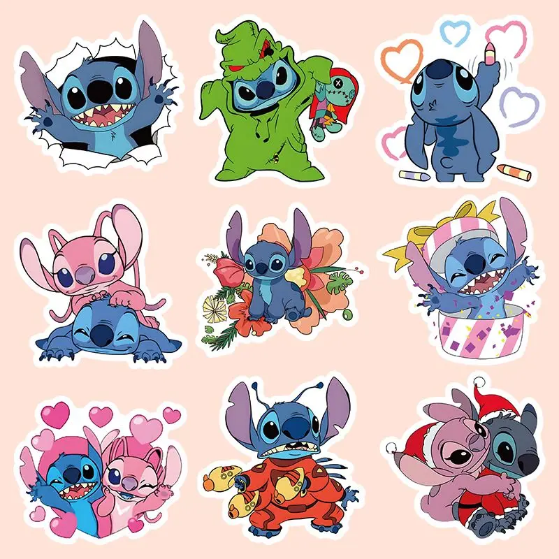 Disney-Lilo & Stitch Animação Adesivos, DIY, telefone móvel, Notebook, impermeável, Brinquedos infantis, telefone móvel, Modificar, móvel