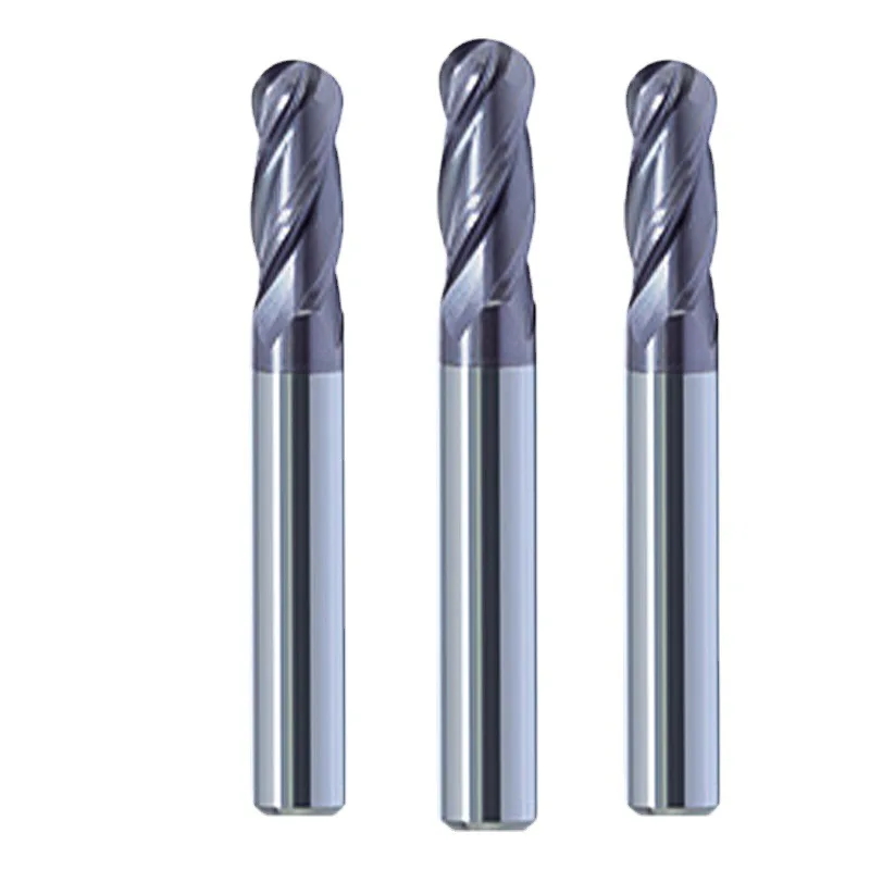 45 Degree Material Coating 2 Blade  CNC Ball Head End Mill R Ball Cutter Gong Cutter R0.5 to R6 Milling Cutter