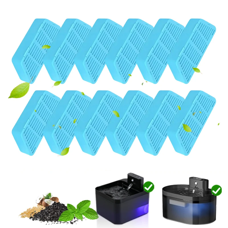 2.2L Automatic Cat Water Fountain Filters, 6/12/18/24PCS Wireless Cat Water Fountain Replacement Filter, Dog and Cat Accessories