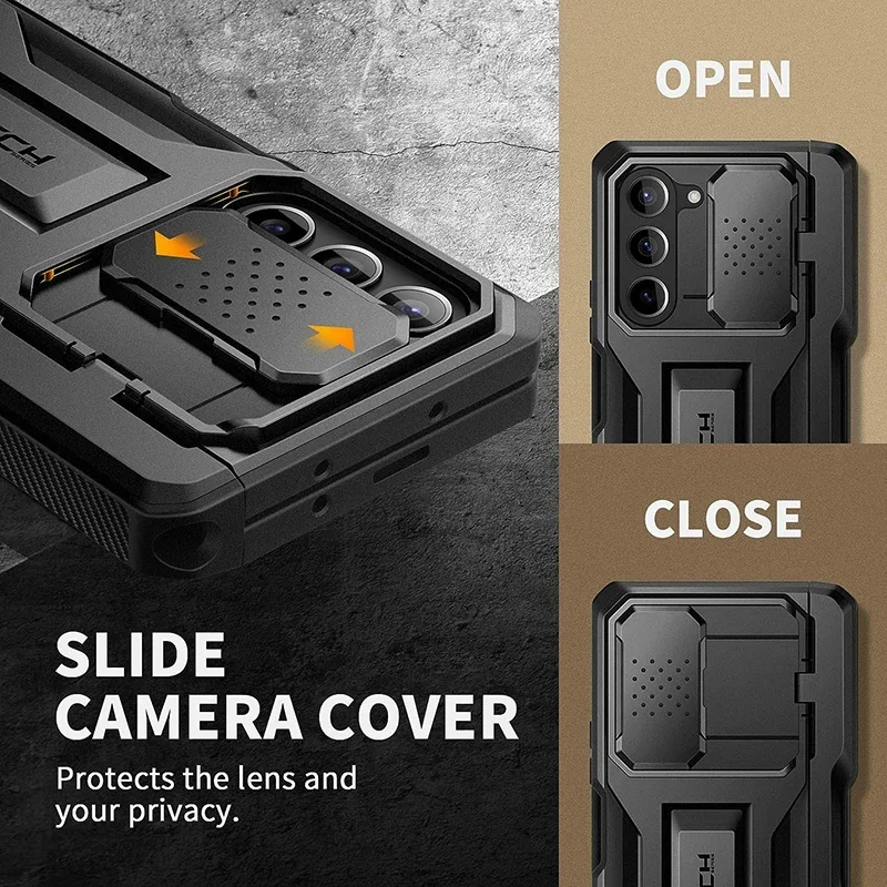 For Samsung Galaxy Z Fold 5 Phone Case Full-Body Rugged Shockproof Protection with Belt-clip Kickstand Built-in Screen Protector