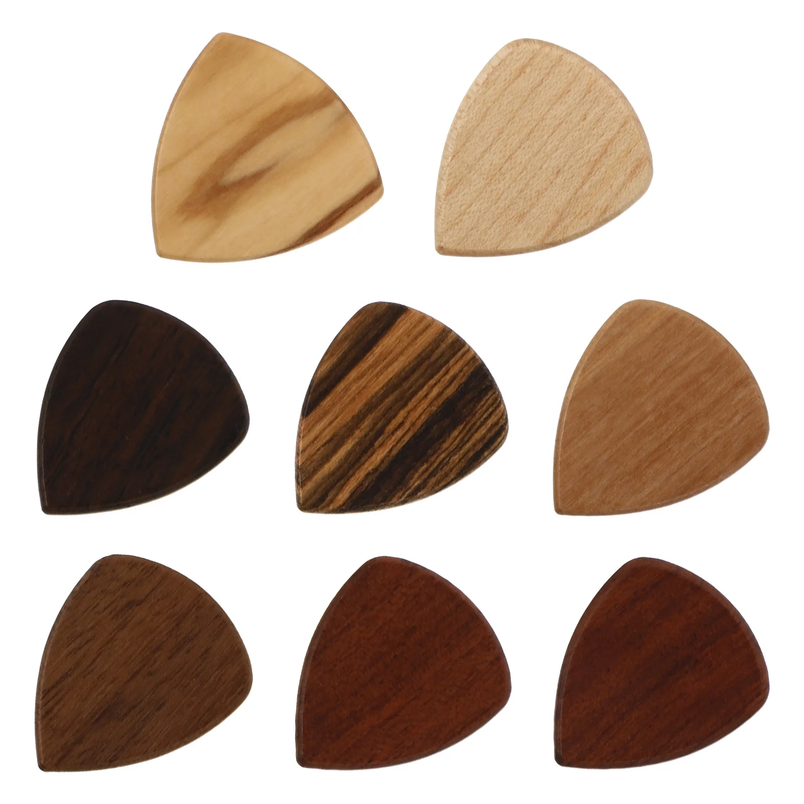 

8Pcs Wooden Guitar Picks Excellent Material Realistic Sound Performance Small Size Easy Carry for Guitarists Useful Music